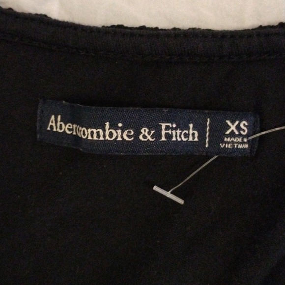 Abercrombie & Fitch Lace Mini Dress Sz XS BLACK Twist-Front V-neck Goth Coquette - Picture 8 of 8